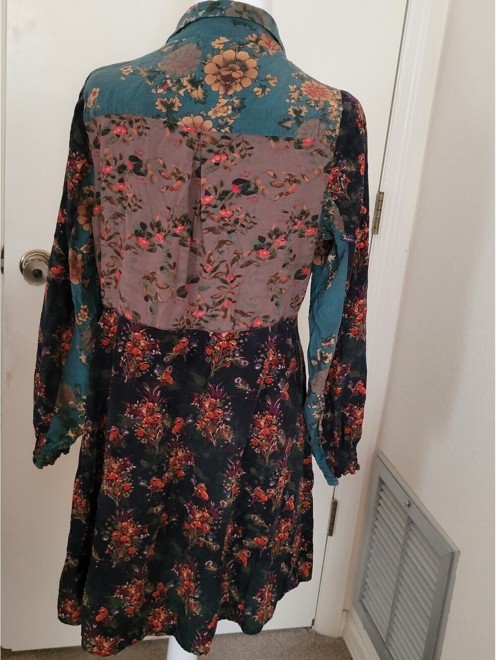 Natural Life Ansley Tunic Shirt Dress Patchwork Floral Design Sz Med Cottagecore - Picture 5 of 9
